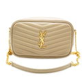 Beige Chevron Calfskin Mini Camera Bag G257