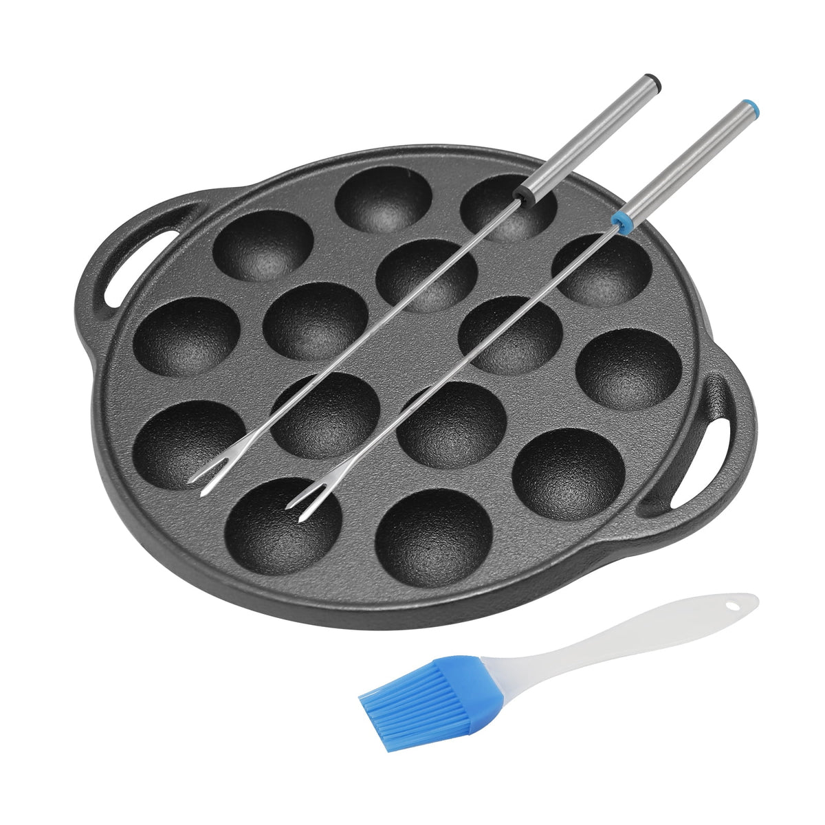 Cast Iron 15 Holes Takoyaki Pan X3019