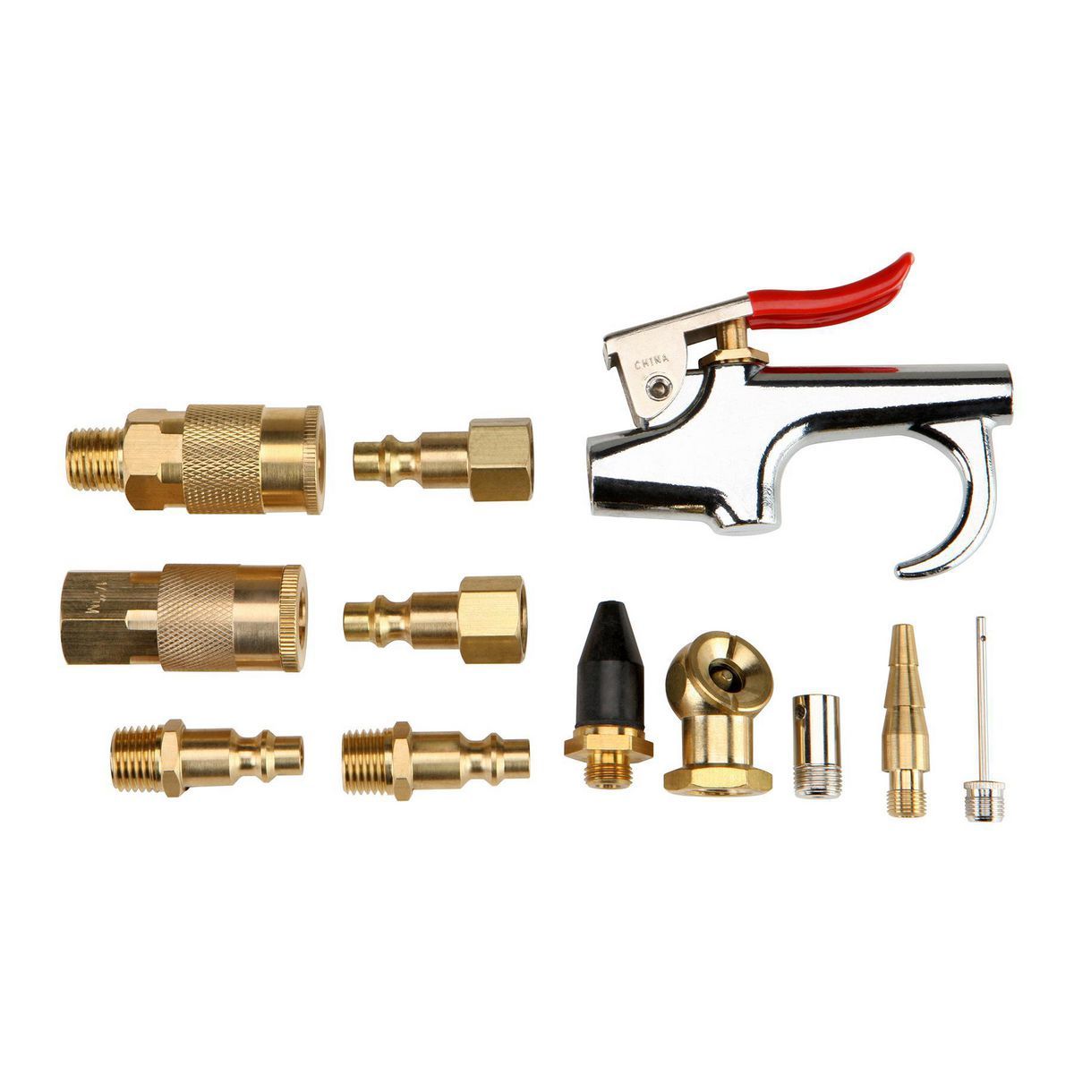 Brass Air Tool Accessory Kit, 12 Piece P93671