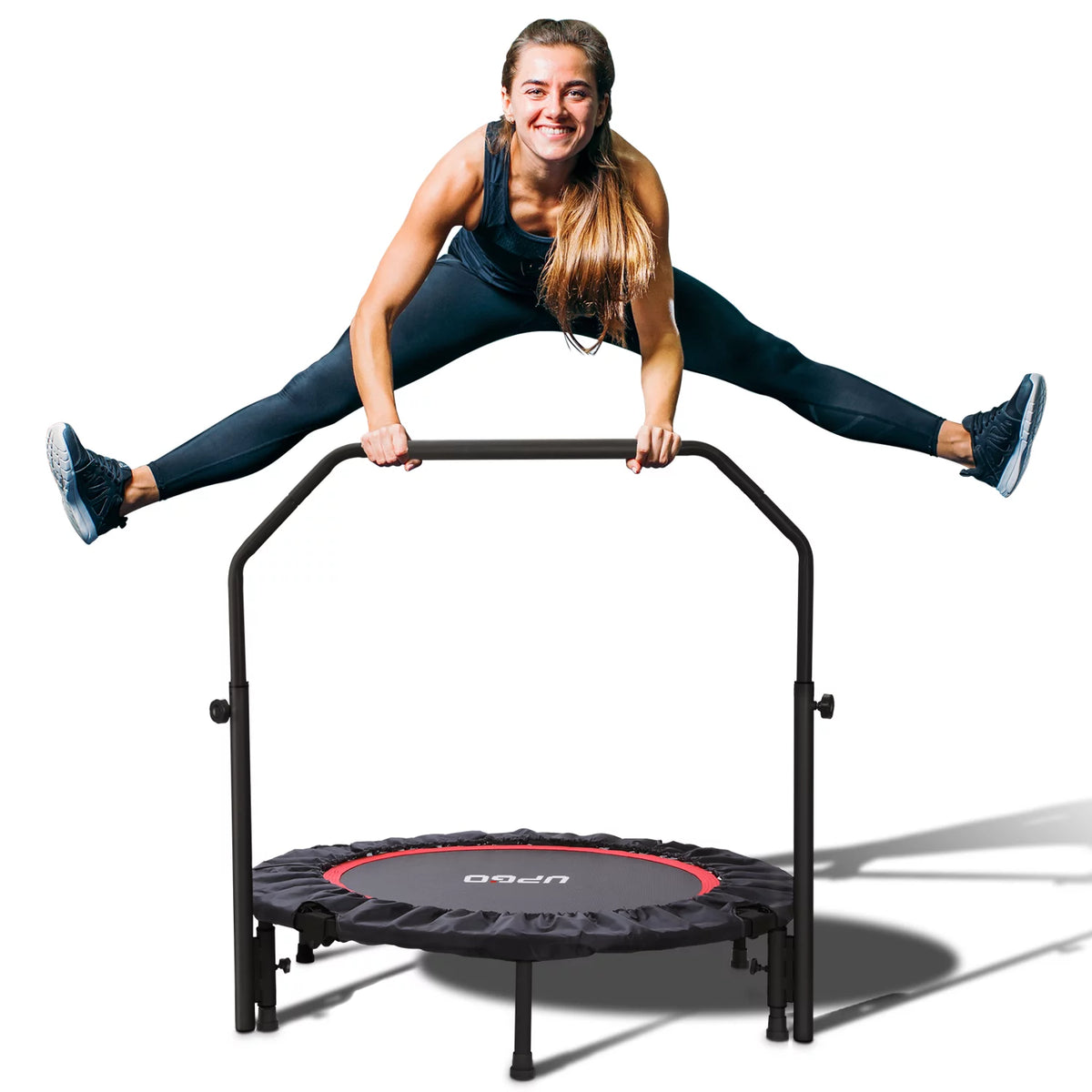40 Foldable Fitness Trampoline with Adjustable Foam Handle M8365