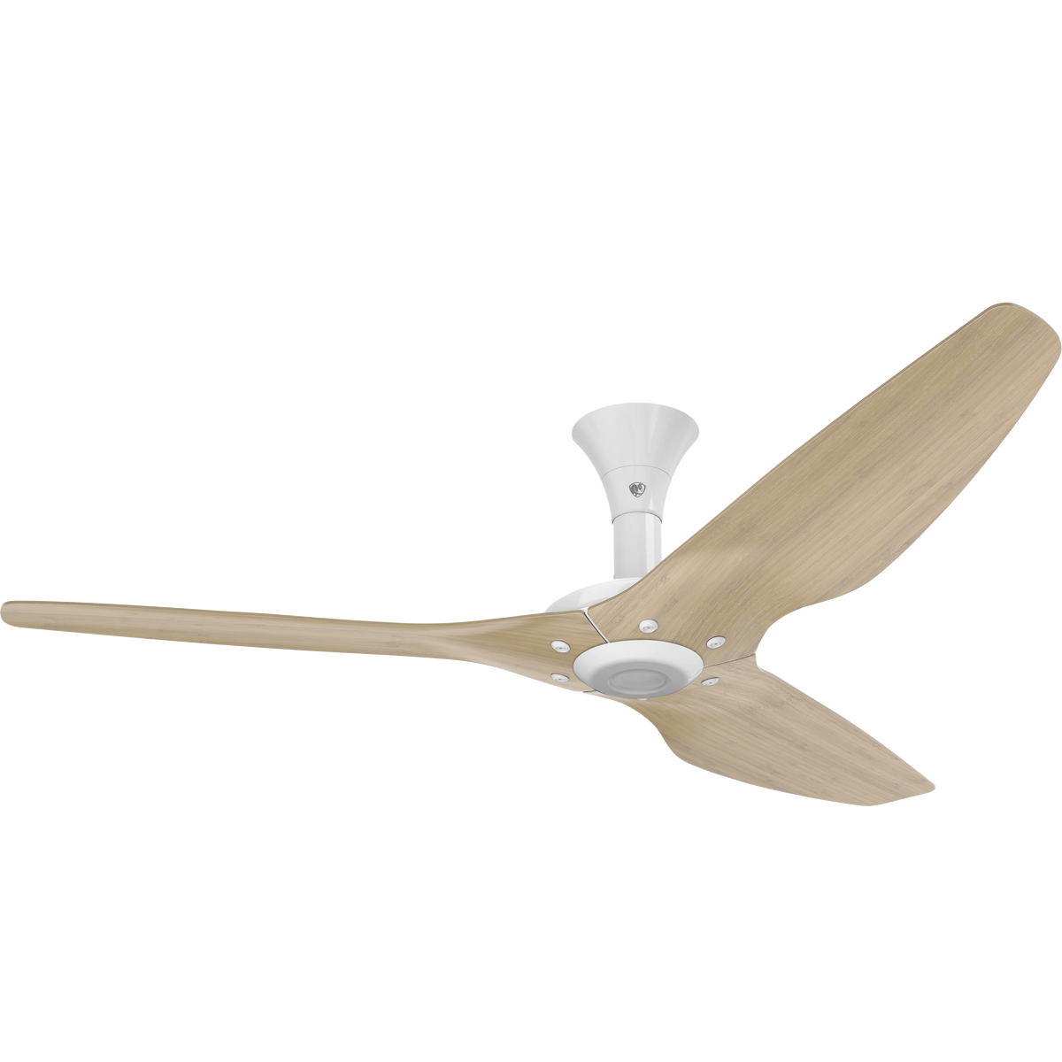 60 Ceiling Fan with Natural Bamboo Blades and White Finish Y293