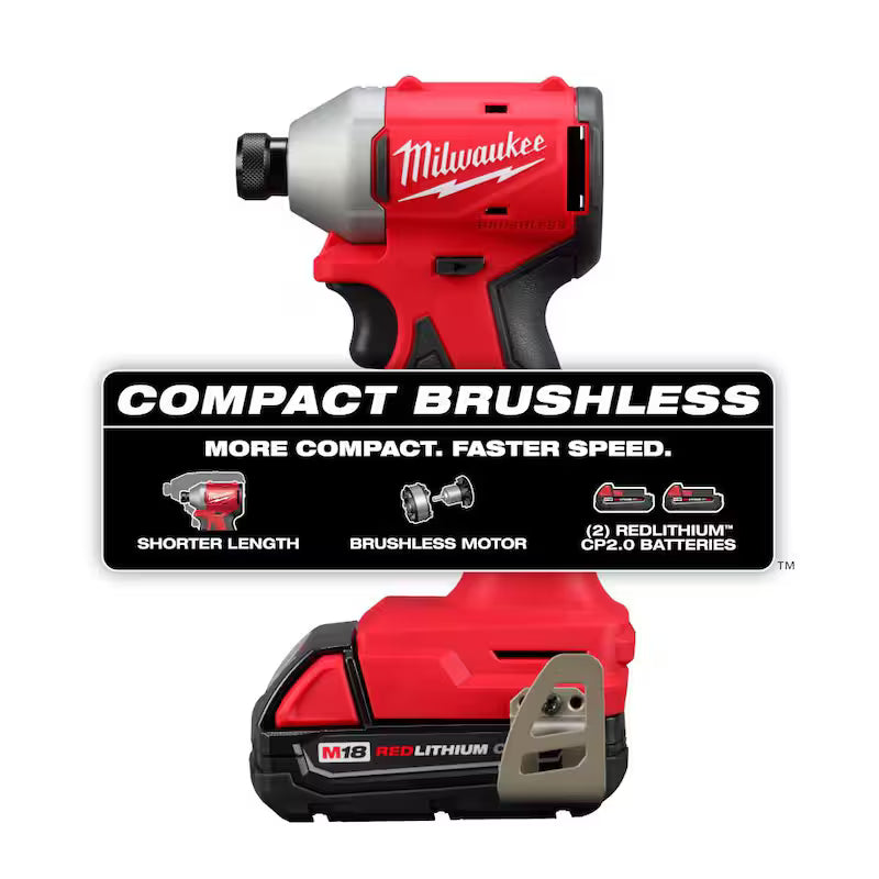18-Volt Lithium-Ion Brushless Cordless 1/4 in. Impact Driver Kit with Wet/Dry Vacuum L688