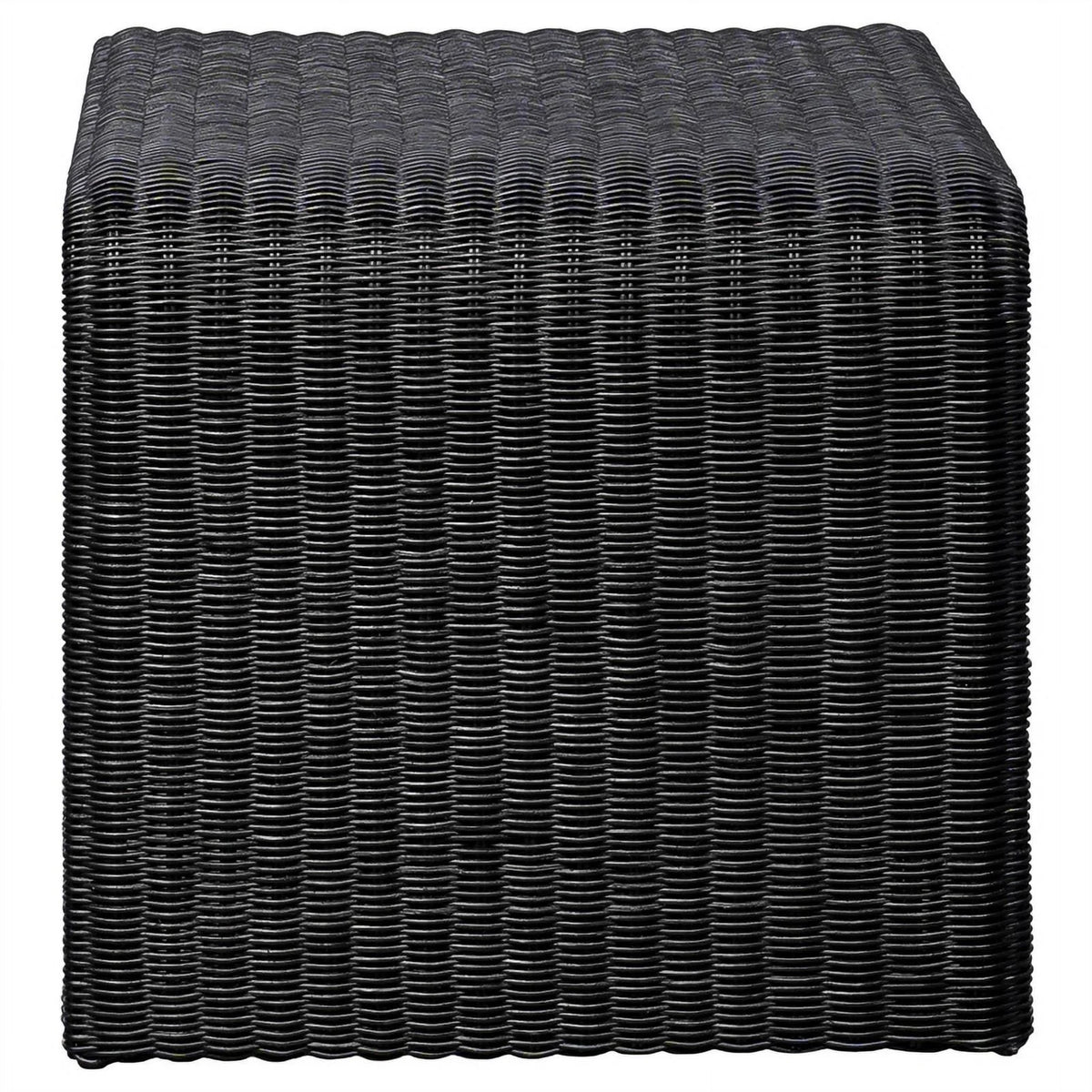 Black Woven Rattan Square End Table Q60109