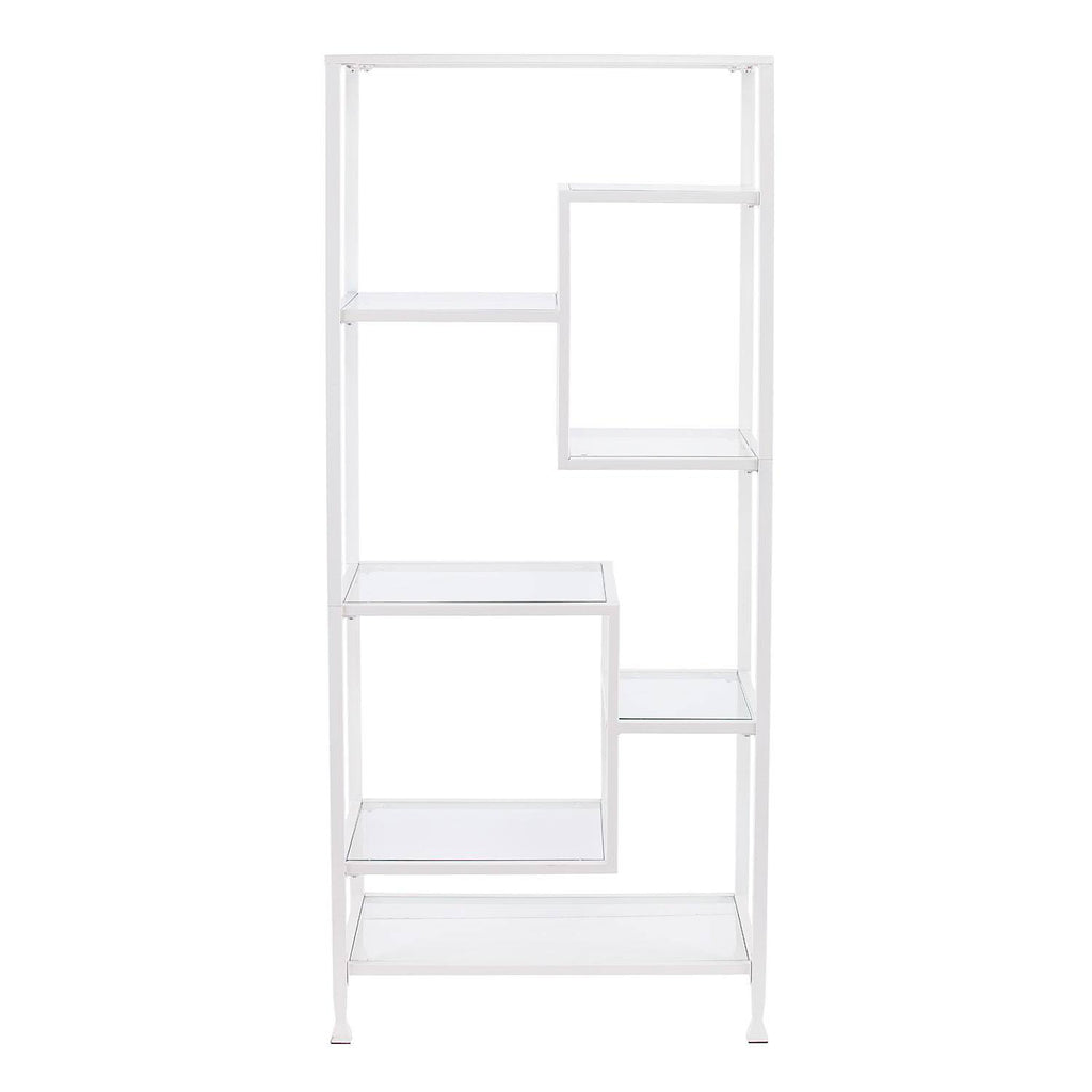 White Asymmetrical Bookcase Q6620