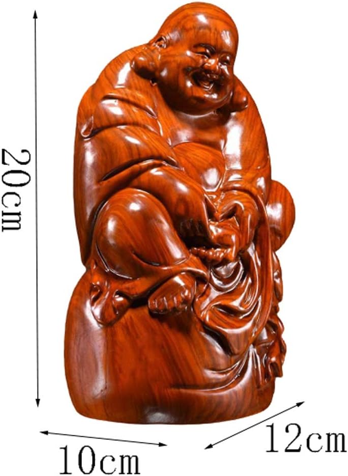 7.88 Inches Huanghuali Wood Carving Maitreya Buddha Statue R658112