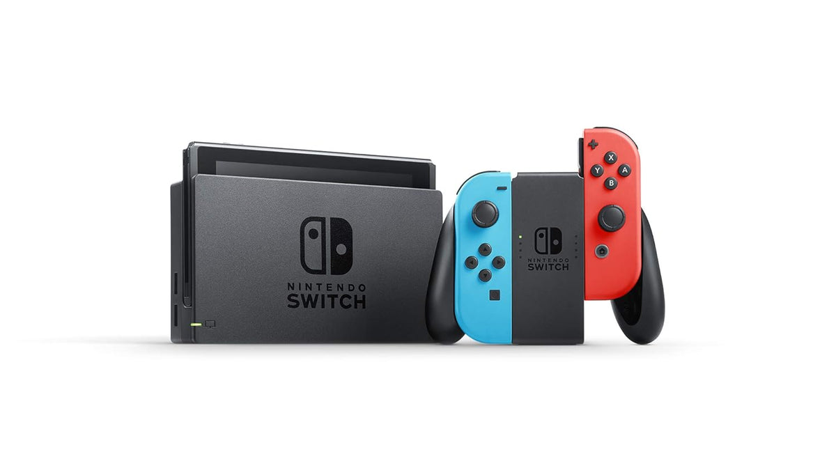 Nintendo Switch OLED Model with Neon Red/Blue Joy-Con and Pro Controller W133