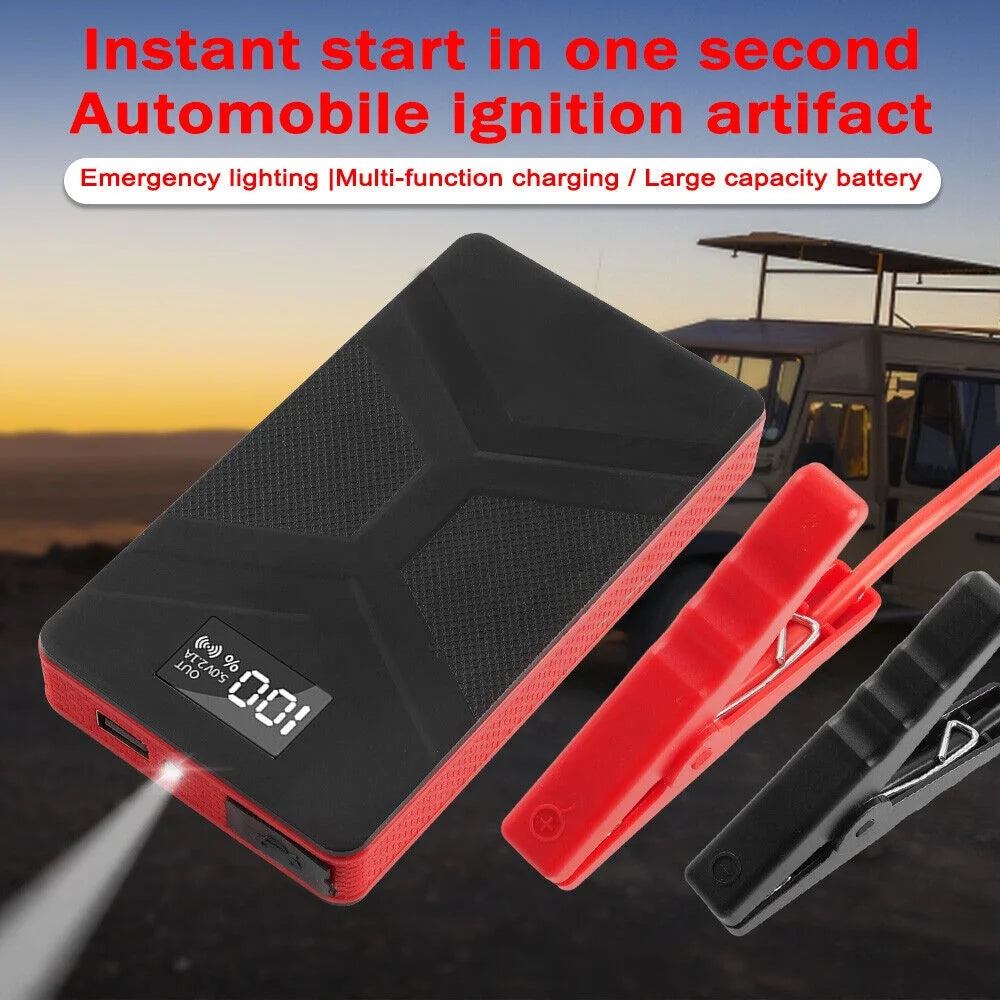20000mAh Portable Car Battery Jump Starter with LED Light Black Y352453