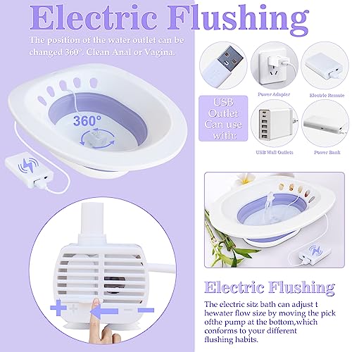 Electric Sitz Bath Kit for Toilet Seat, Automatic Flushing, Foldable O71361