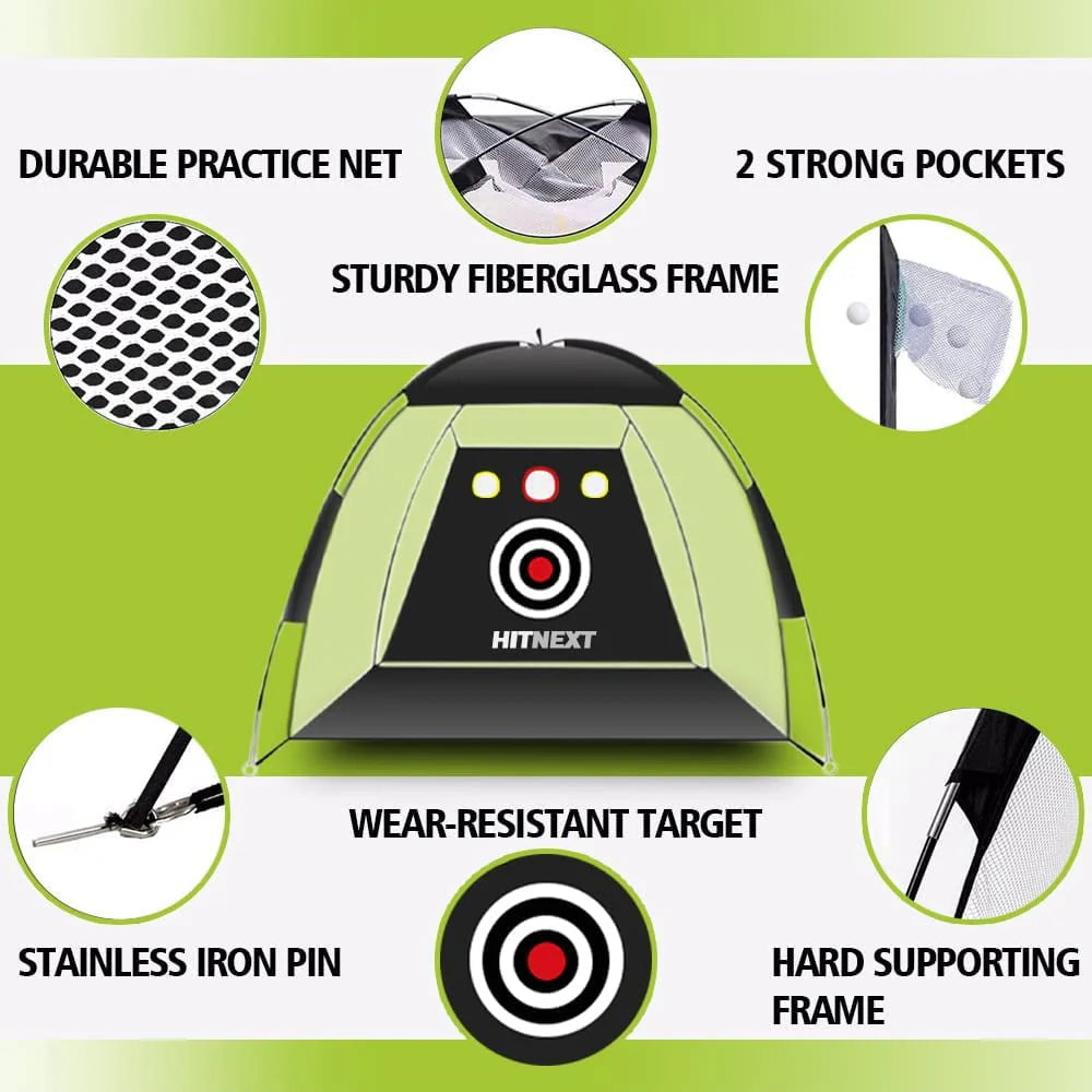 Golf Practice Net with Turf and Target Pockets S6851