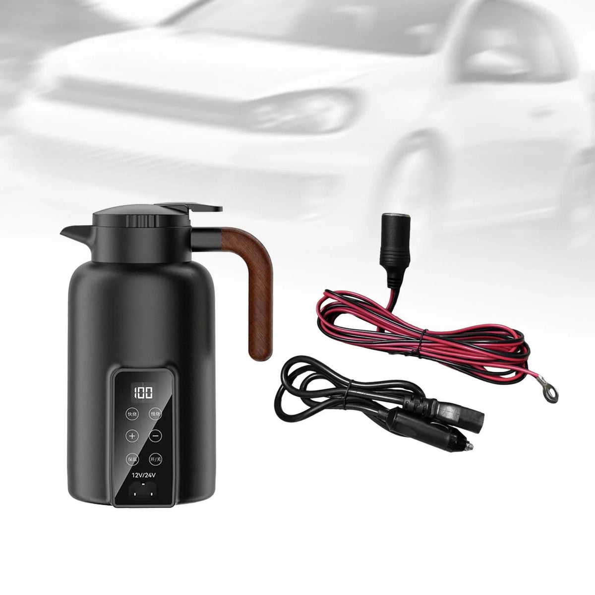 Car Heating Cup Electric Kettle Black Q92327