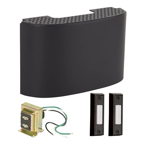 Flat Black Door Chime Kit with 2 Black Buttons R216804