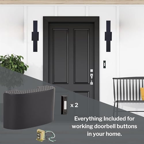 Flat Black Door Chime Kit with 2 Black Buttons R216804