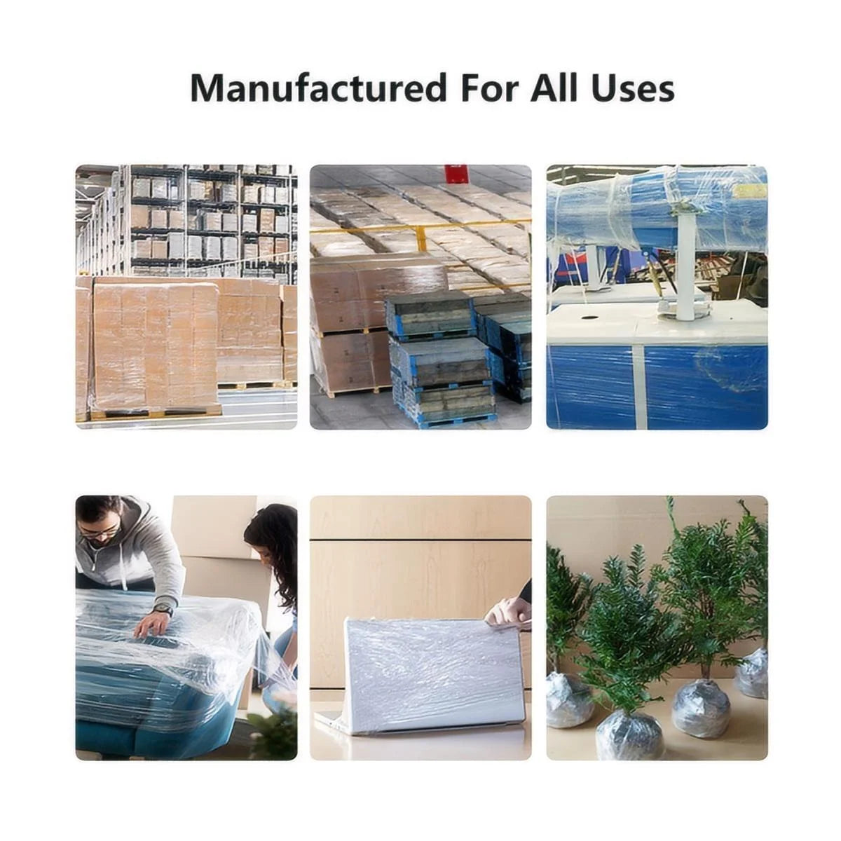 18" x 1500' Clear Cast Hand Stretch Film, 80 Gauge, 4 Rolls T233