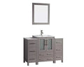 48 in. Single Sink Vanity Cabinet with Ceramic Sink & Mirror Grey M469