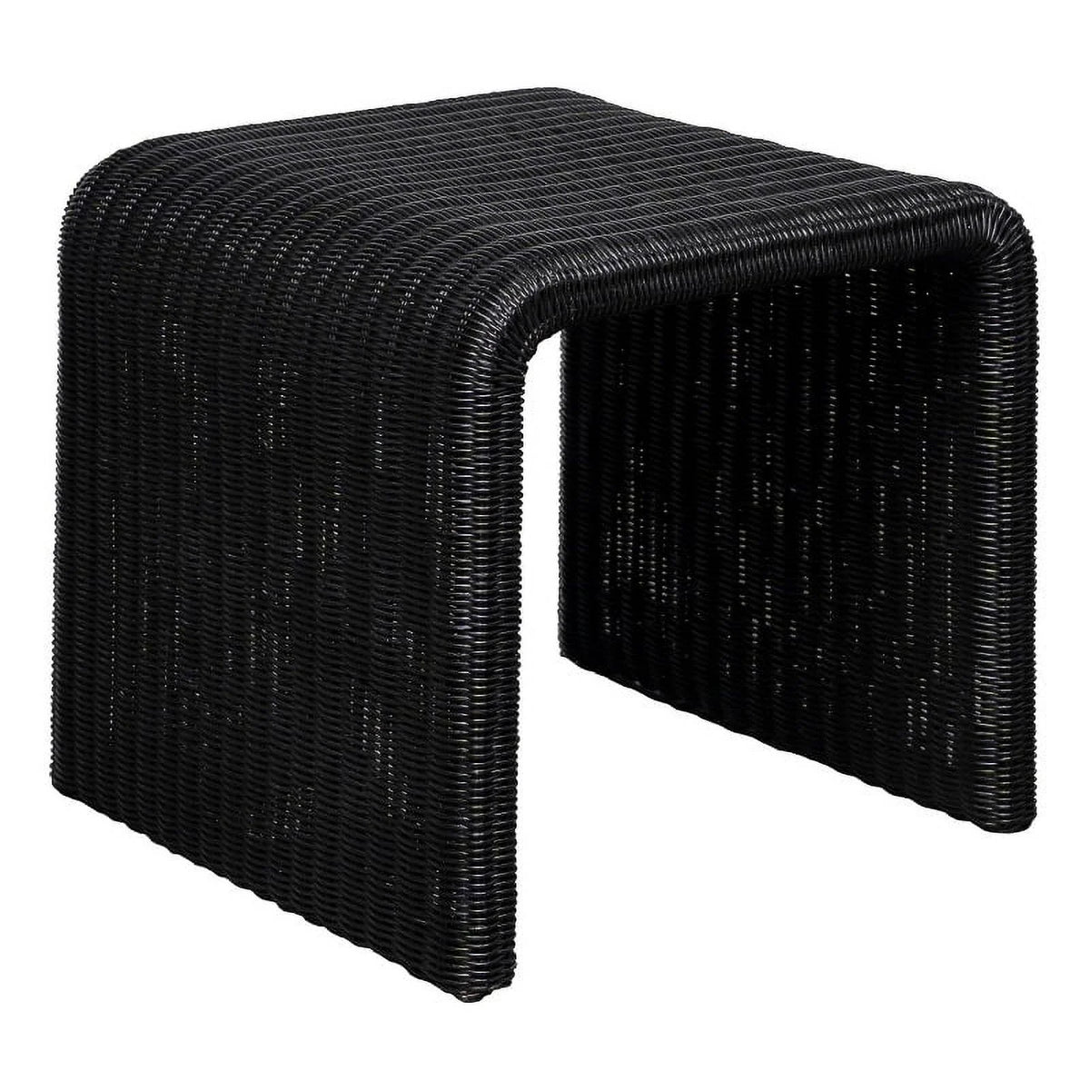 Black Woven Rattan Square End Table Q60109