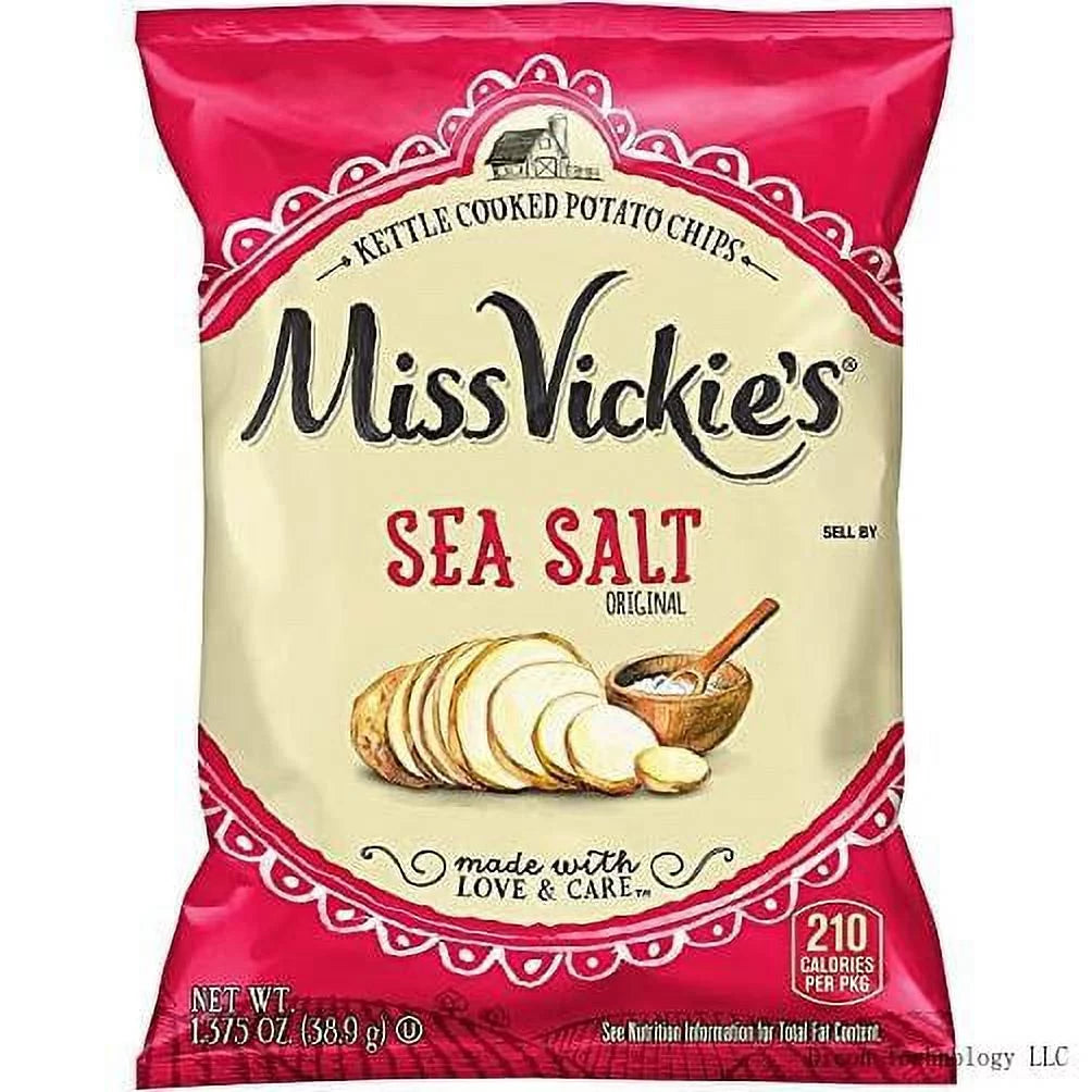 Sea Salt Kettle Cooked Potato Chips 1.375 Oz Bags Pack Of 16 T1805