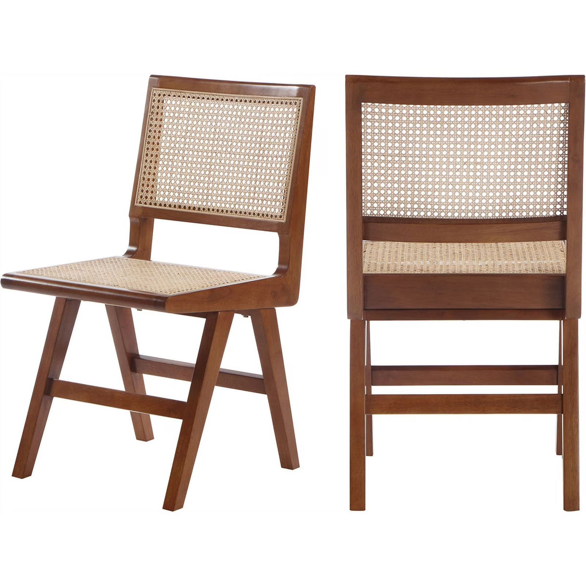18.1" Solid Wood Dining Side Chair in Walnut (Set of 2) Q715499