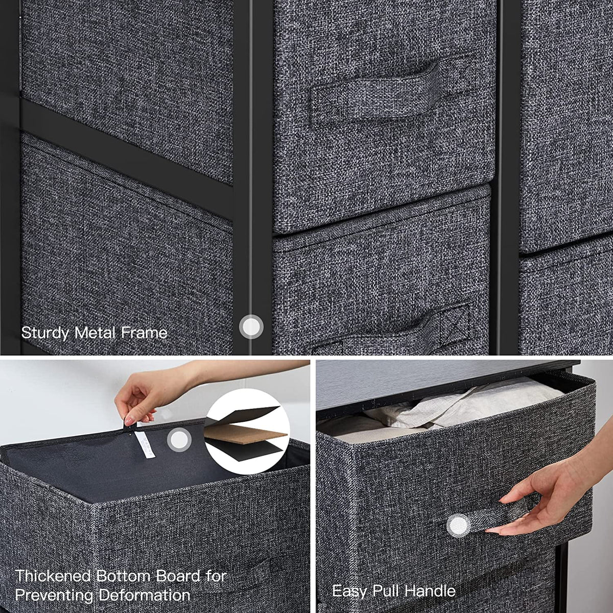 7 Drawer Fabric Storage Tower with Steel Frame P226