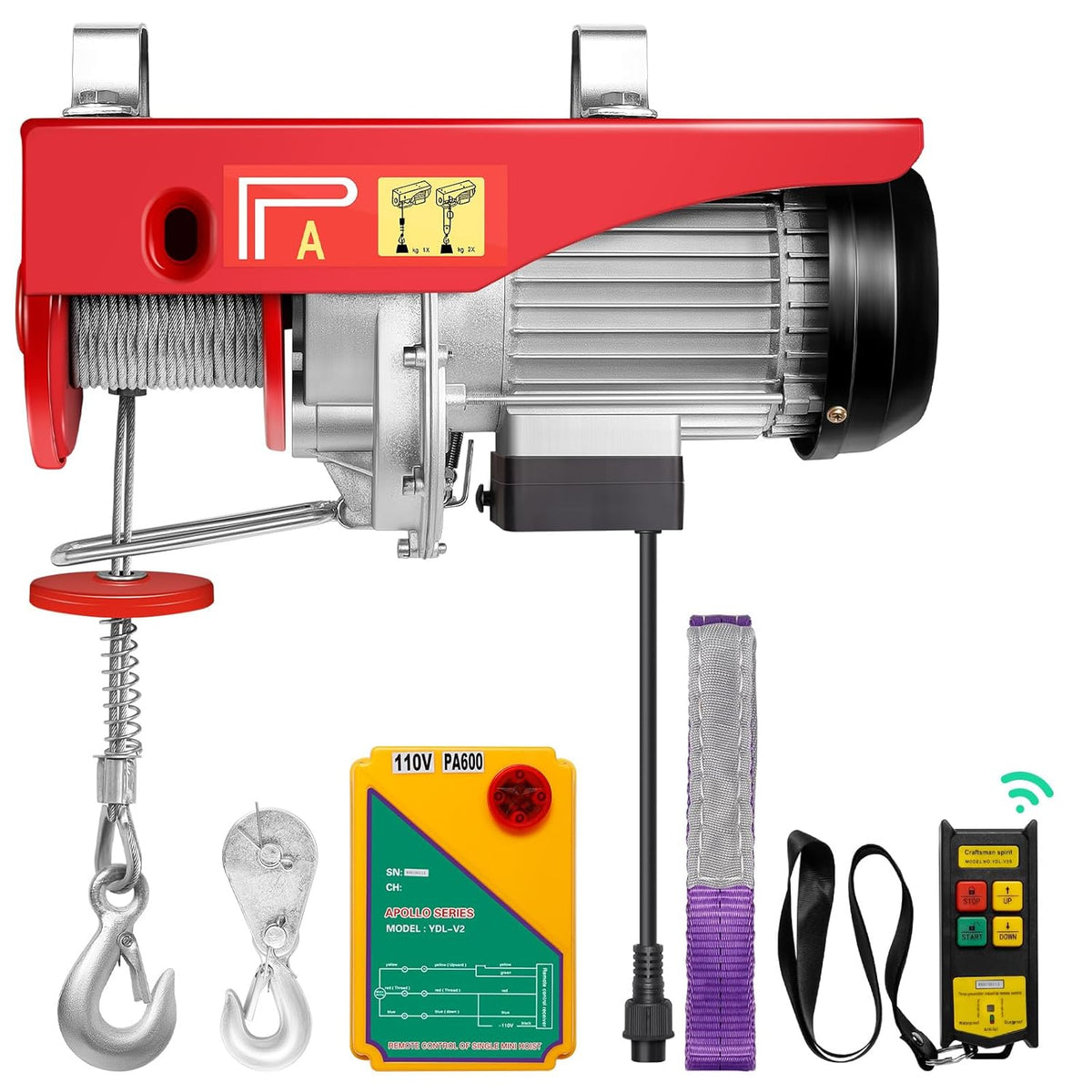 1320LBS Electric Hoist with Wireless Remote Control U231