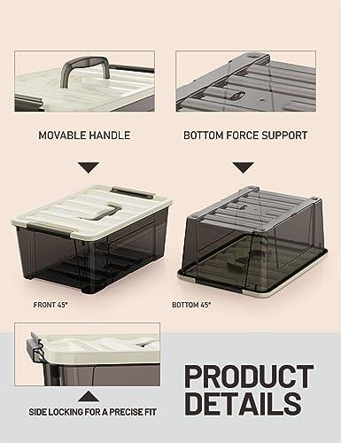 Clear Storage Bins with Lids, 6-Pack L987