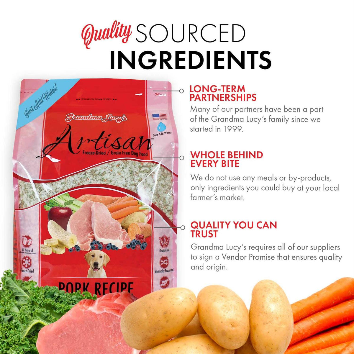 Grain Free Pork Freeze Dried Dog Food M93772