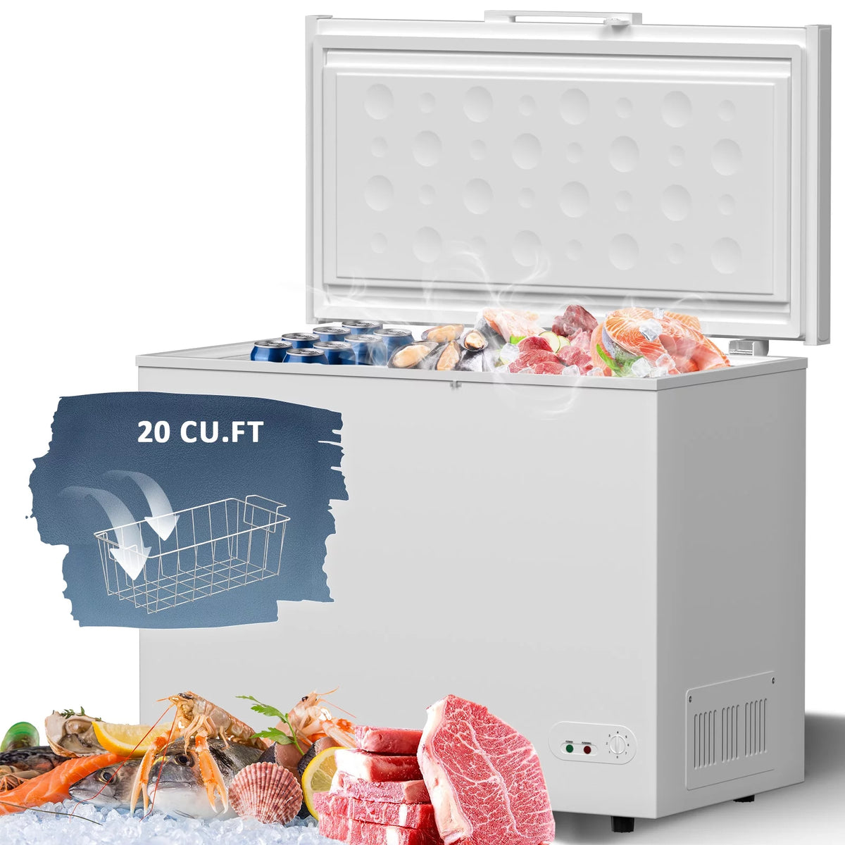 20 Cu.ft Chest Freezer with 2 Removable Baskets S5718