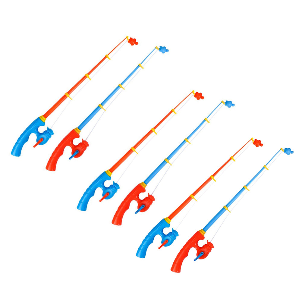 6pcs Plastic Fishing Rod Magnetic Fishing Game Educational Learning Toys U5521