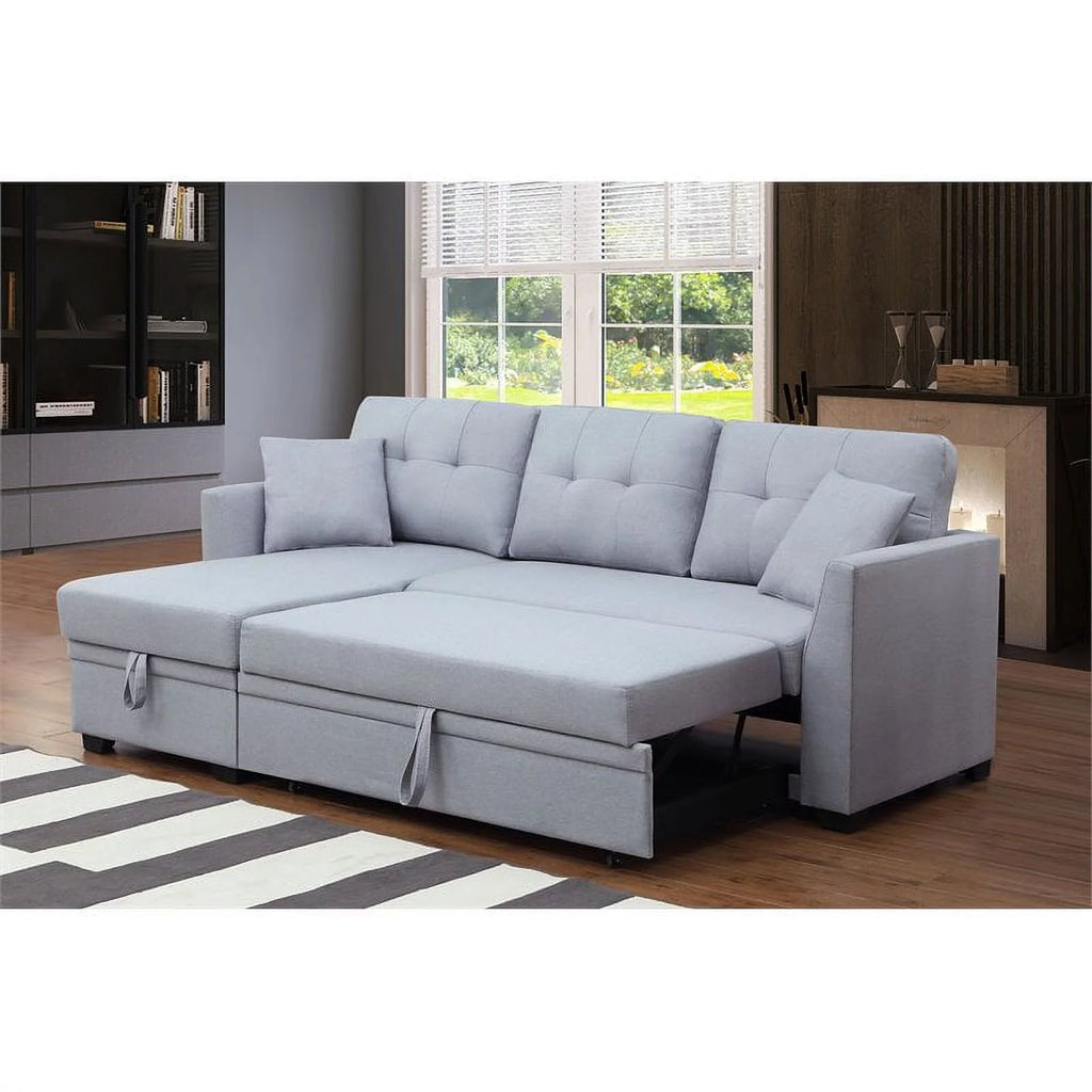 3-Seat Fabric Sleeper Sectional Sofa with Storage H423795
