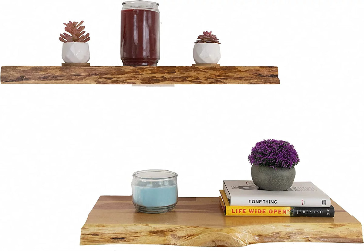 Rustic Wood Floating Shelves, Set of 2 S773