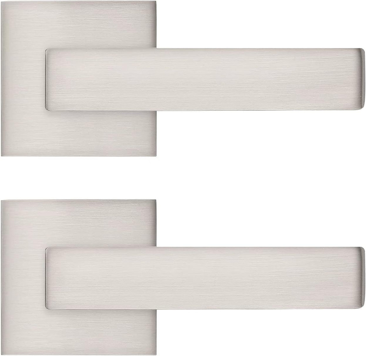 Pack of 10 Square Non-Turning Door Lever with Satin Nickel Finish O287235