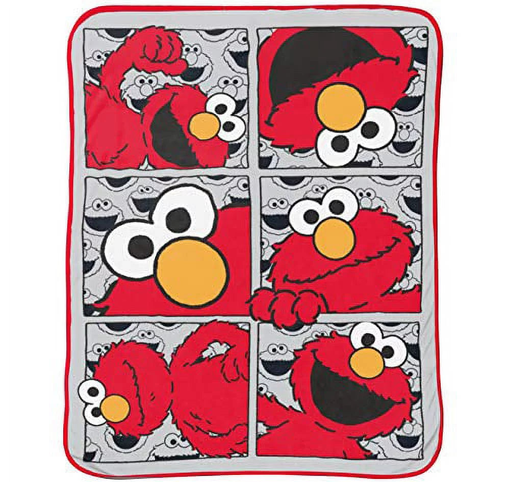 Elmo Pillow Buddy and Red Grey Throw Blanket Set E917007