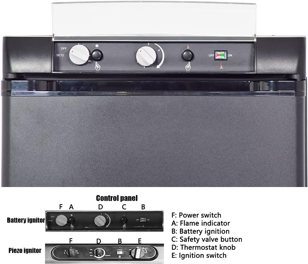 Black 1.4 Cu.Ft 3 Way Propane Refrigerator B6165
