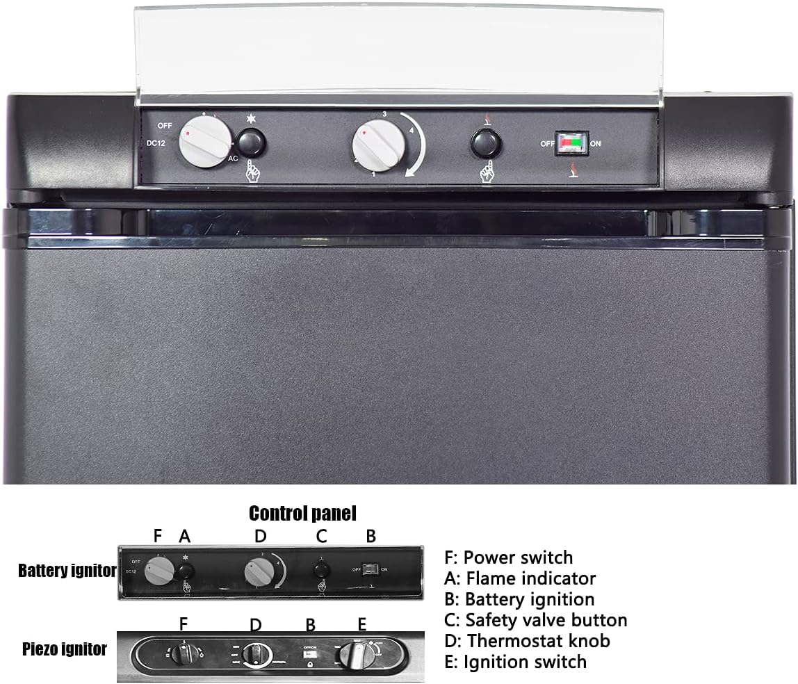 Black 1.4 Cu.Ft 3 Way Propane Refrigerator B6165