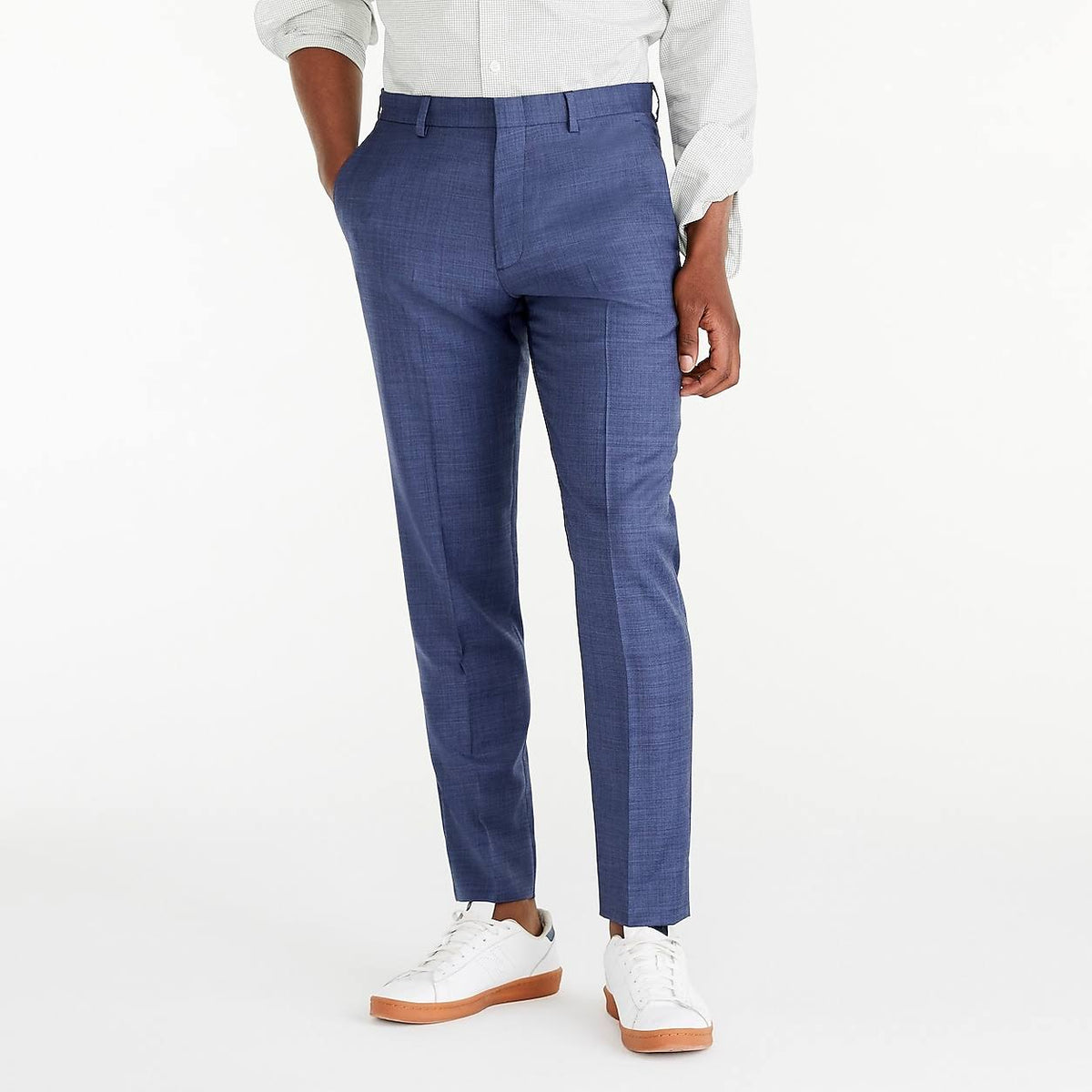 Slim Thompson Suit Pant in Worsted Wool Marina Blue 35x32 U173241