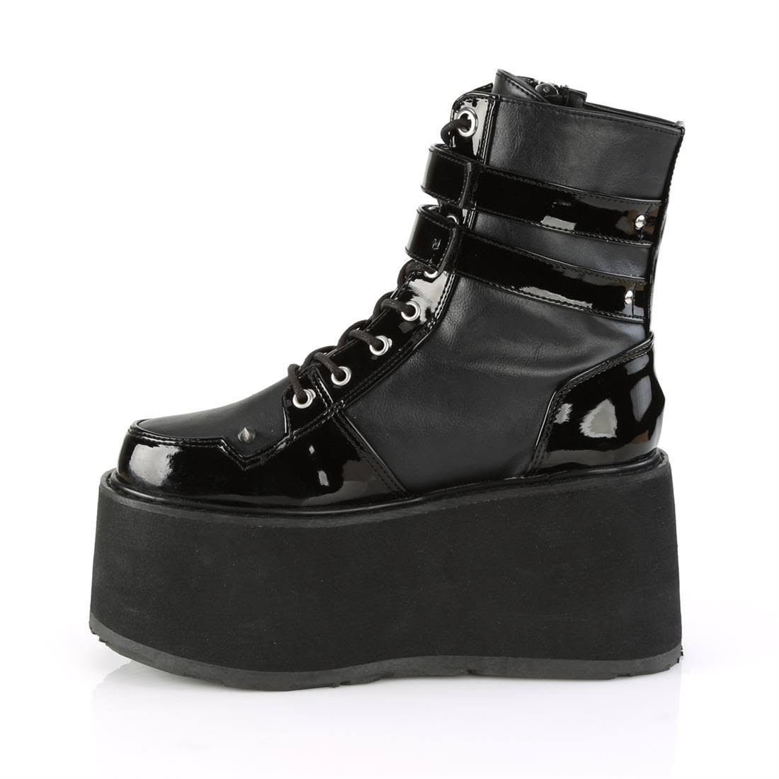 White Vegan Leather-Clear Hologram PVC Boots I34952