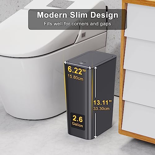 Grey 3 Pack Bathroom Trash Can with Lid Set P25823