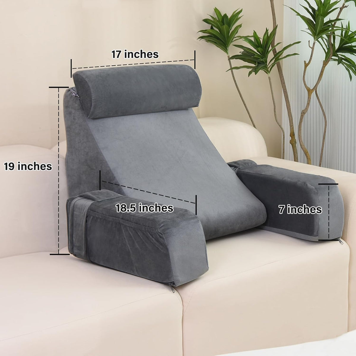 Medium Grey Reading Pillow G3539