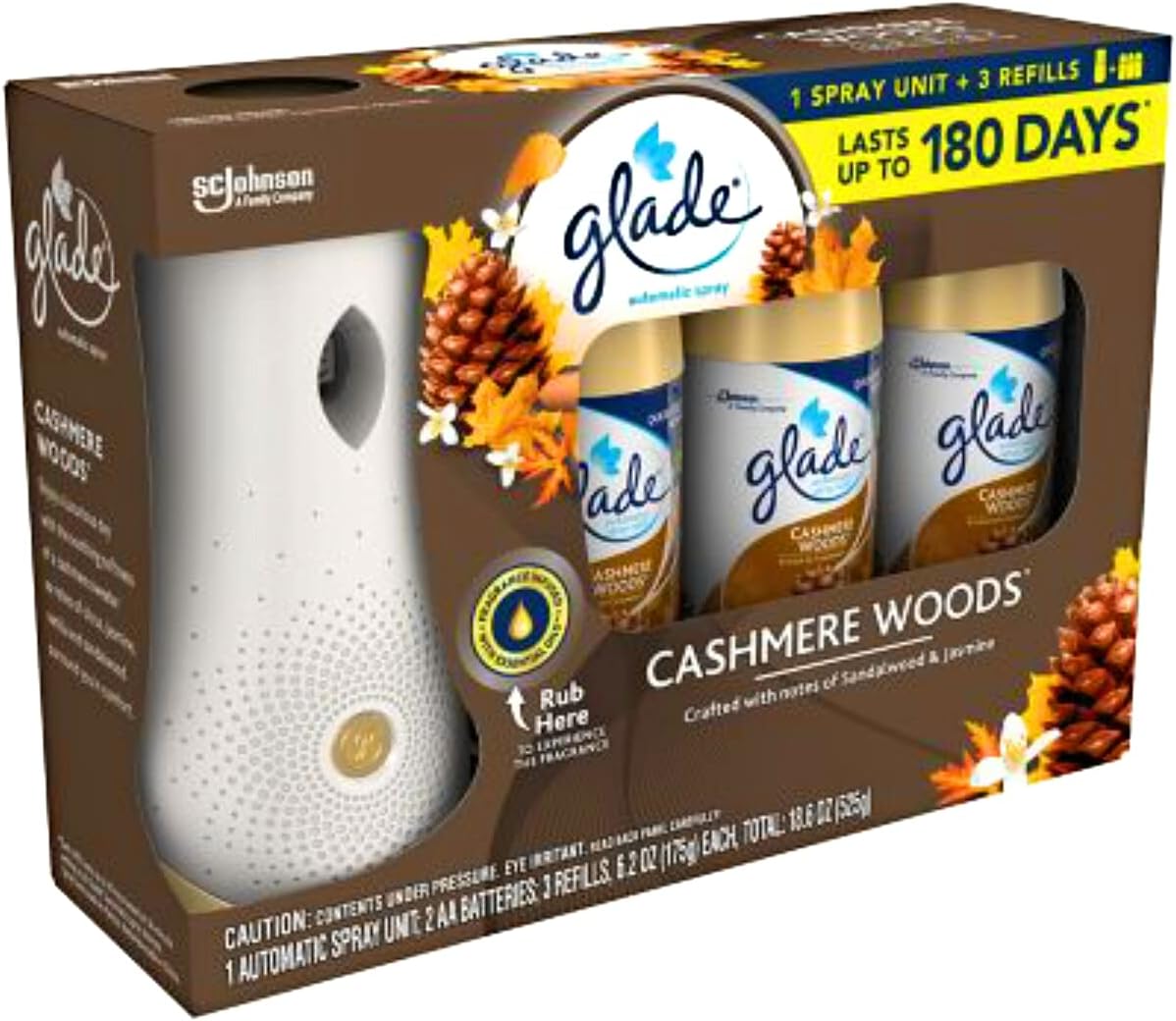 Cashmere Woods Air Freshener Holder with 3 Refills Q71440