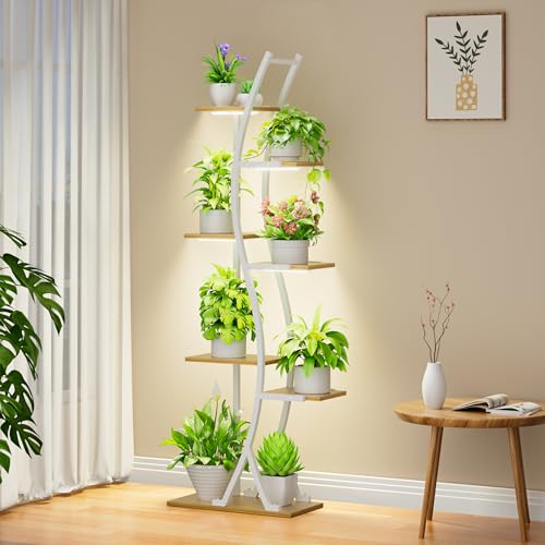 7 Tiered Metal Plant Stand with Grow Lights N182