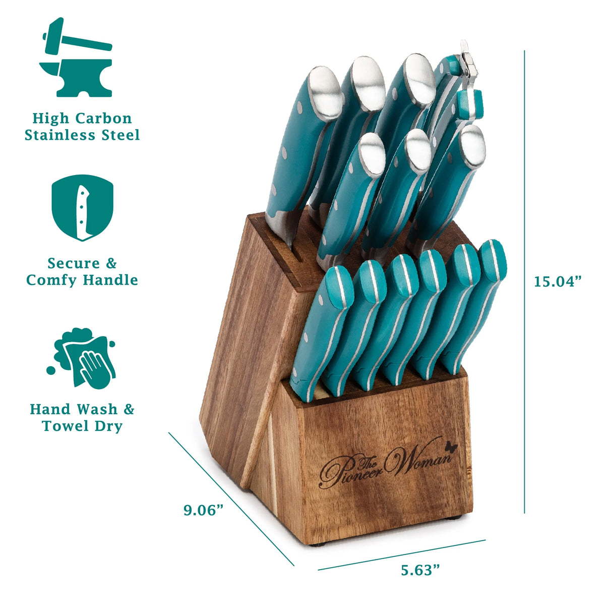 14-Piece Stainless Steel Knife Block Set F7801