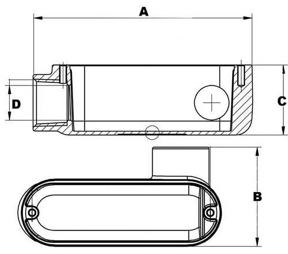 1-1/4" Threaded Aluminum Rigid Conduit Body Type LR with Cover Gasket T6738