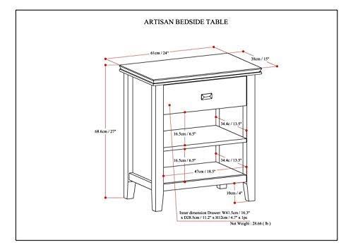 White Solid Wood Bedside Table Z6095