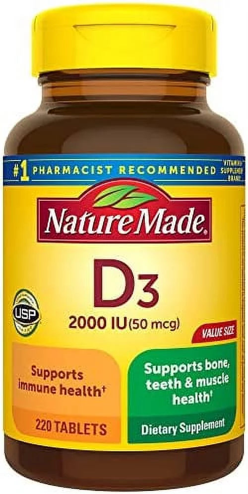 220 Tablets Vitamin D3 2000 IU Dietary Supplement Z435282