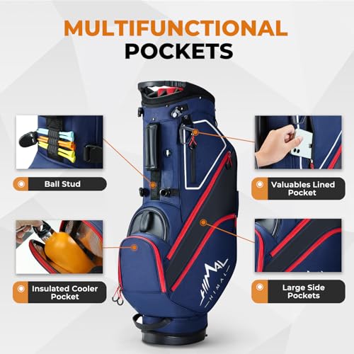 14 Way Dividers Golf Stand Bag Lightweight with Multiple Pockets, Dual Strap and Rain Cover Hood H40122