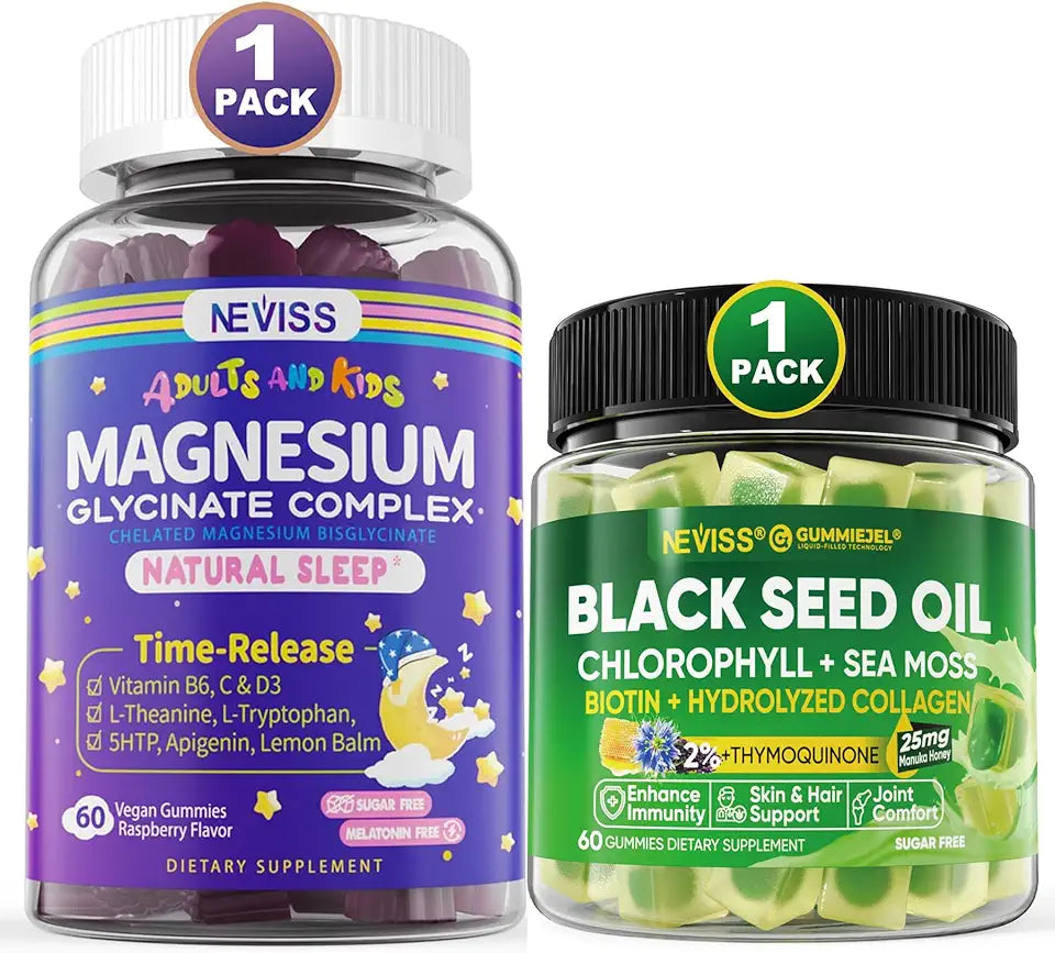 Magnesium Glycinate Gummies + Black Seed Oil Gummies F45473