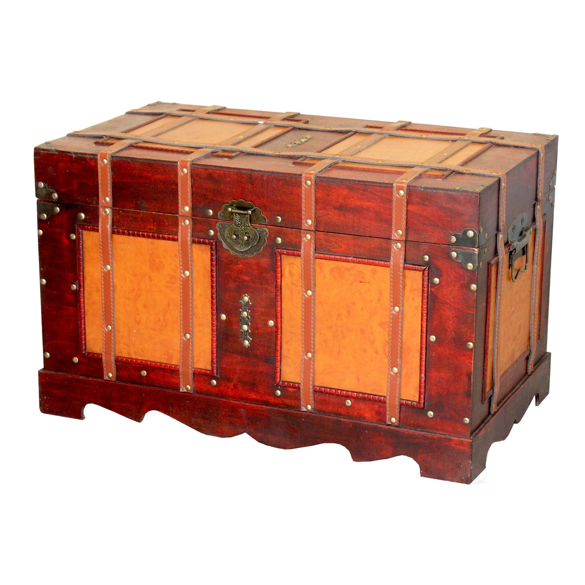 Large Antique Style Steamer Trunk A9428