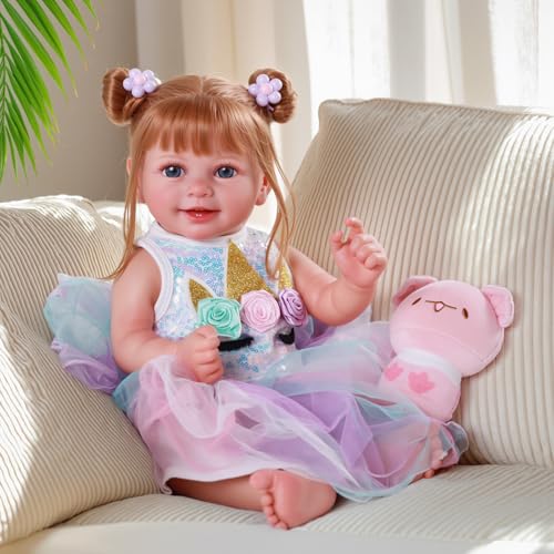 20 Inch Lifelike Reborn Baby Doll Girl with Blonde Curly Hair E968