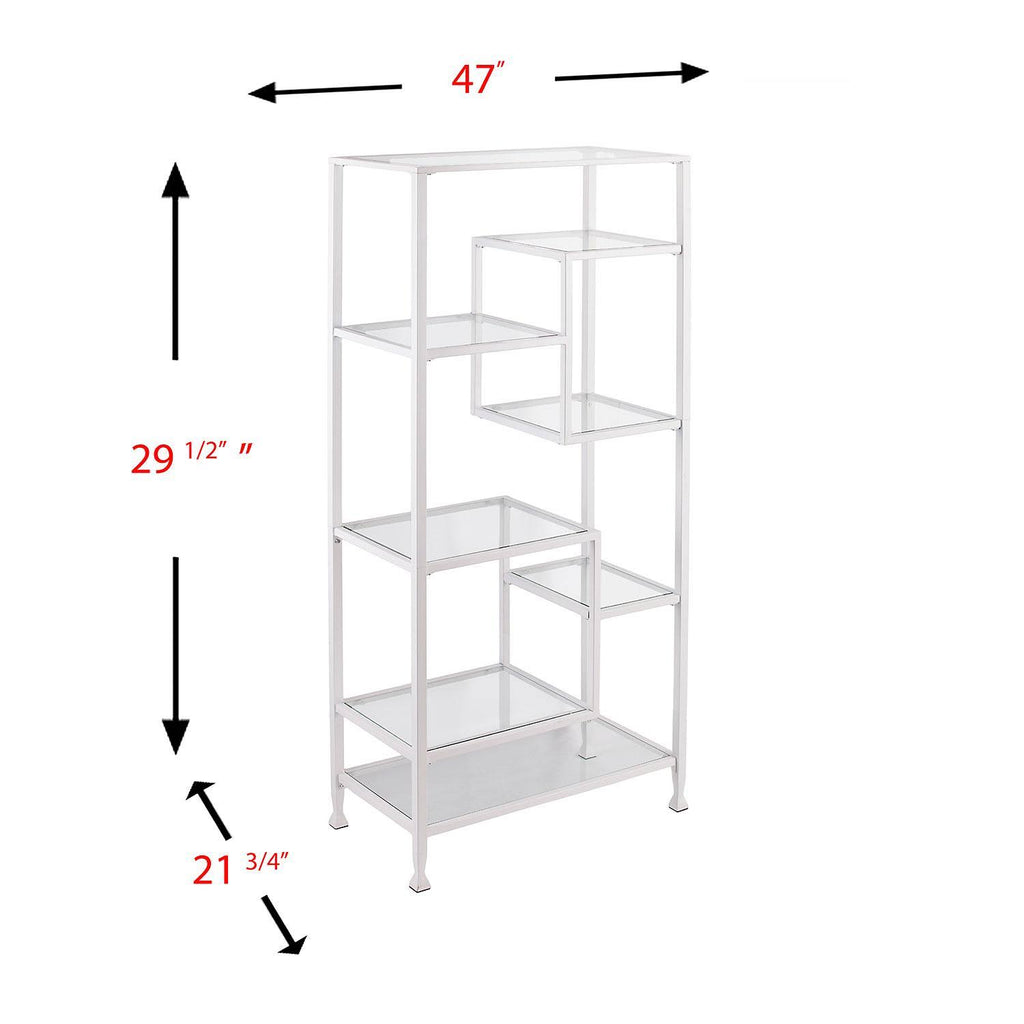 White Asymmetrical Bookcase Q6620