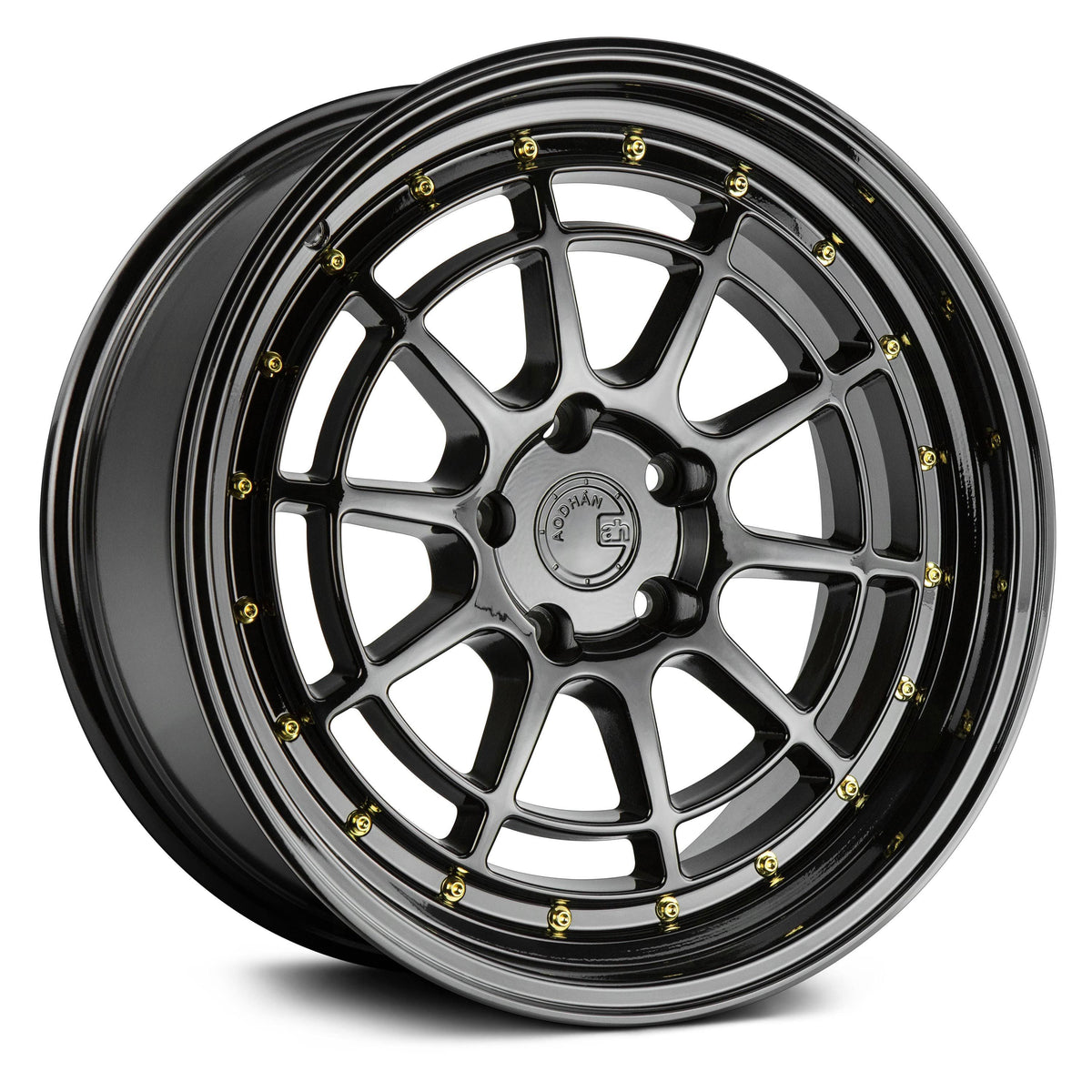 Black with Gold Rivets Wheels U972