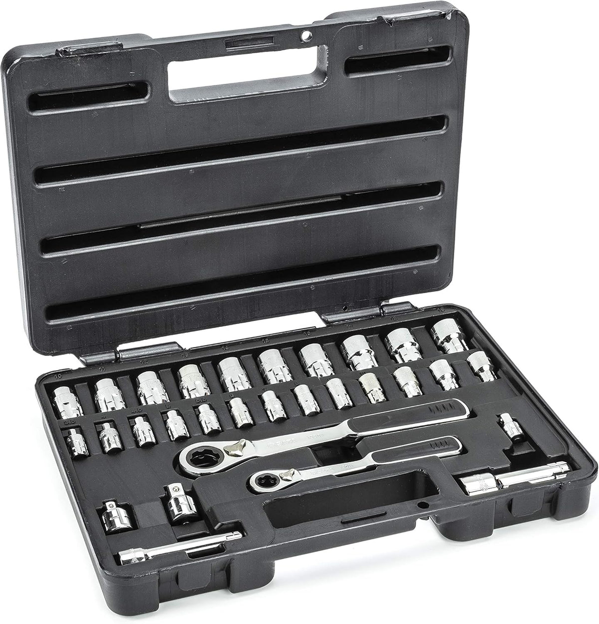 21-Piece Pass-Thru Socket Set, 3/8-Inch Drive Metric/SAE, Black Storage Case Z95626